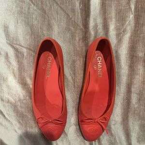 Chanel Women's Red Ballet Flats